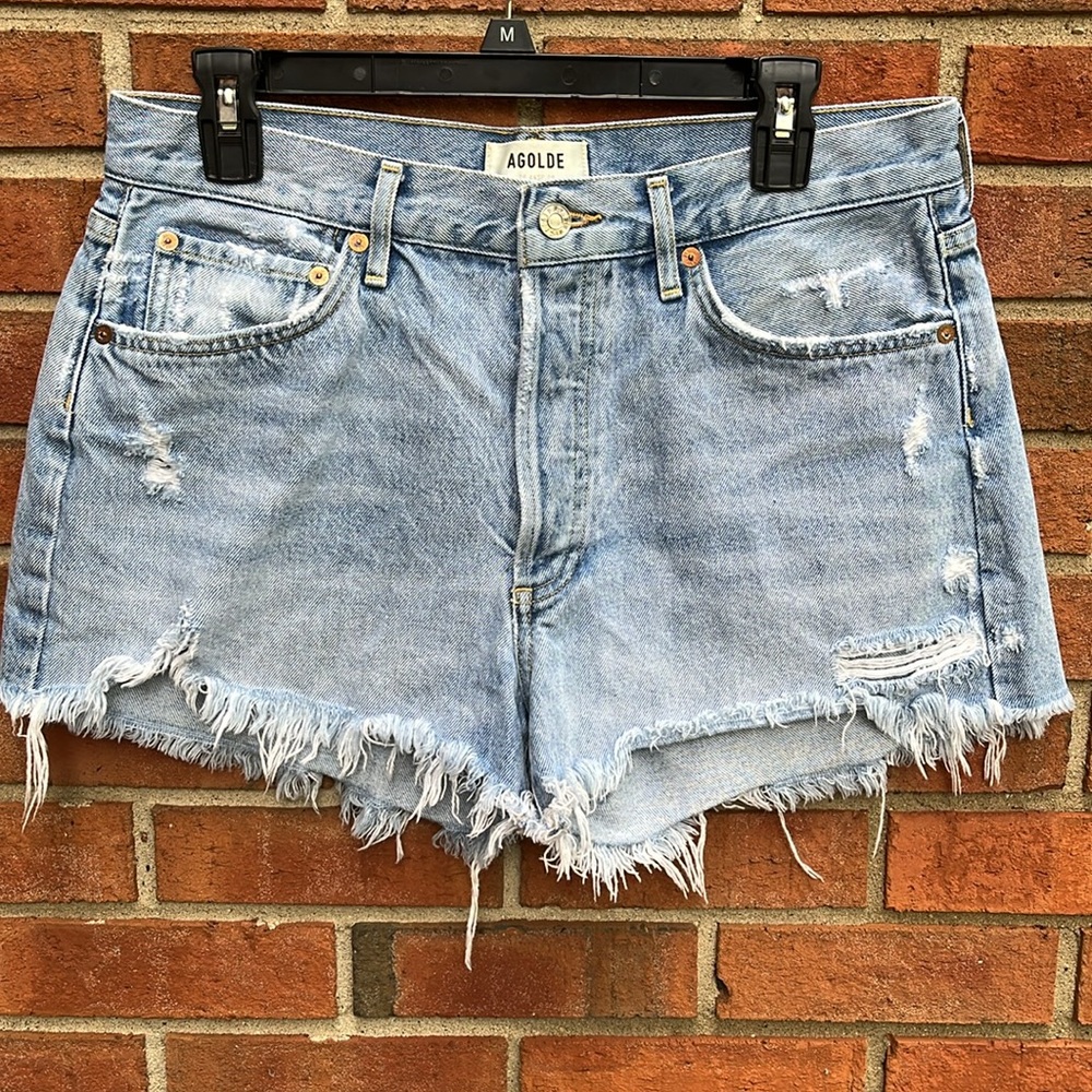 Agolde Parker Vintage Cut Off Distressed Relaxed Denim Shorts size 29 Swapmeet